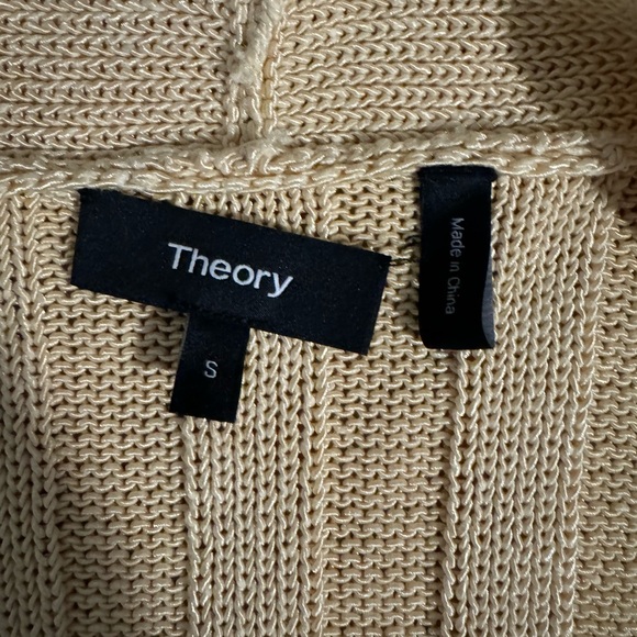 Theory Long ribbed Cardigan Sweater Yellow Gold Size Small - Picture 2 of 3